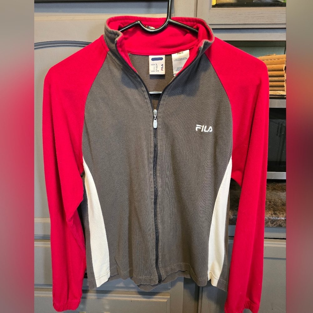 Fila Red and Gray Zip-Up Jacket
